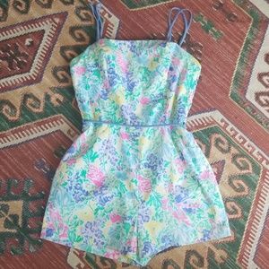Vintage Floral Women's Playsuit Swimsuit - Multicolor